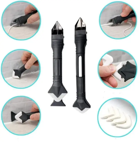 Силіконовий шпатель скребок для герметика і силікону SILICON TROWEL SCRAPER 20 x 4.6 см пластик і силікон для видалення і нанесення герметика - зображення 2
