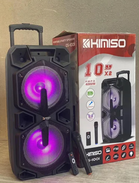 Колонка-чемодан KIMISO QS-1001 мощность до 4000 Вт PMPO до 6 часов работы - изображение 2
