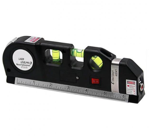 Лазерный уровень с рулеткой LASER LEVELPRO3 длина 250 см питание от 3 AG13 - изображение 2