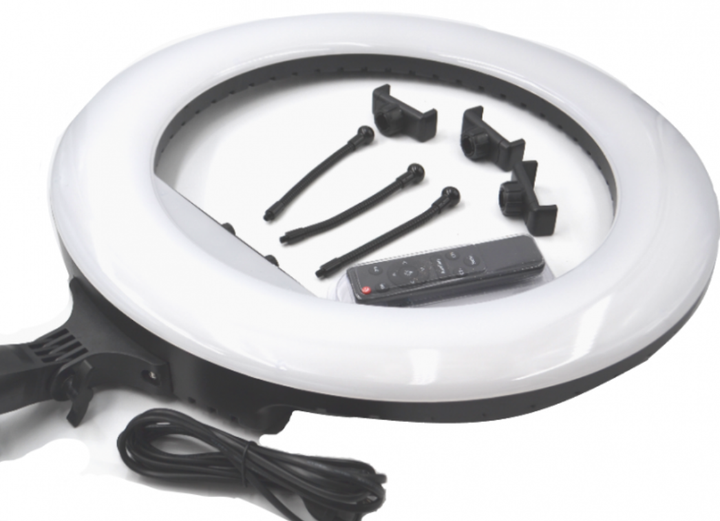 Кольцевая LED лампа RL-21 55 см 2 USB выхода диммеры для регулировки света - Фото 2 Кольцевая LED лампа RL-21 55 см 2 USB выхода диммеры для регулировки света - изображение 2