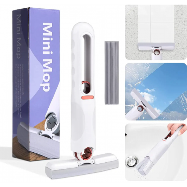 Портативная мини швабра с отжимом MINI MOP универсальная - изображение 4