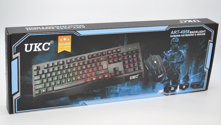 Клавиатура LED GAMING KEYBOARD + Mouse M-710 4958 мембранная 2400 dpi - изображение 5