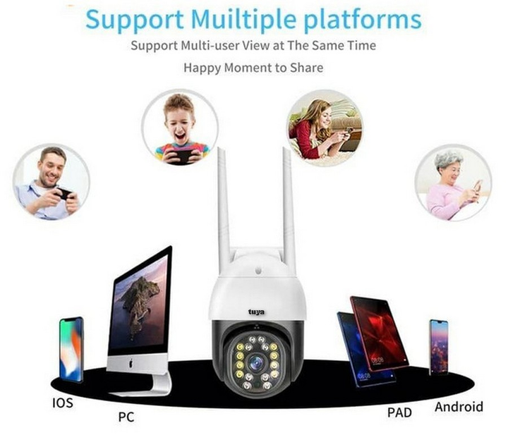 Уличная камера для наружного видеонаблюдения с записью TY TUYA Wifi Smart Camera C18 беспроводная белая (6525) - изображение 6