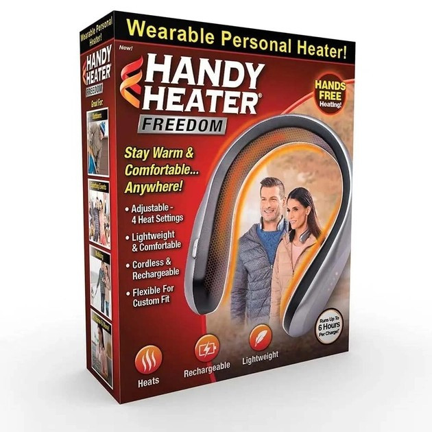 Портативный мини-обогреватель для шеи Handy Heater 4в1 серый (7726) - изображение 3