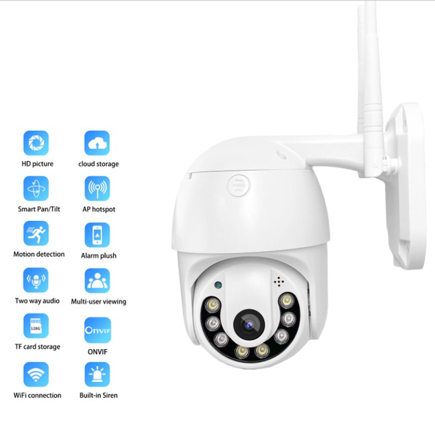 Уличная поворотная IP-камера видеонаблюдения CAD V380 C6 Wi-Fi 2 MP белая (6659) - Фото 2 Уличная поворотная IP-камера видеонаблюдения CAD V380 C6 Wi-Fi 2 MP белая (6659) - изображение 2
