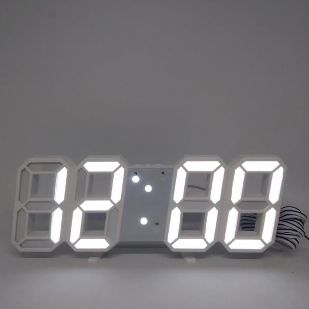 Часы электронные настольные LY 1089 с белой подсветкой с будильником датой и температурой (5333) - зображення 3