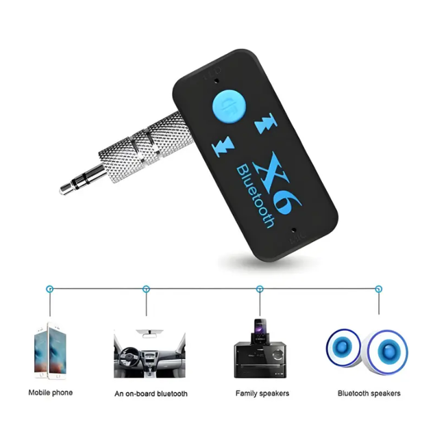 Блютуз адаптер в машину A+ Wireless Receiver X-6 Bluetooth AUX ресивер в авто hands free для автомобиля (5269) - изображение 7