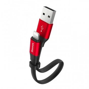 Кабель зарядный USB - Lightning Baseus Nimble Portable Lightning 0.23m Black+Red (CALMBJ-B91) - Фото 1 Кабель зарядный USB - Lightning Baseus Nimble Portable Lightning 0.23m Black+Red (CALMBJ-B91) - изображение 1