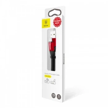 Кабель зарядный USB - Lightning Baseus Nimble Portable Lightning 0.23m Black+Red (CALMBJ-B91) - Фото 2 Кабель зарядный USB - Lightning Baseus Nimble Portable Lightning 0.23m Black+Red (CALMBJ-B91) - изображение 2