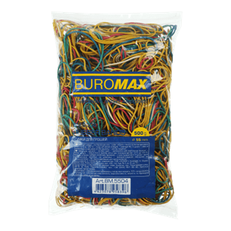 Гумки для грошей 500г BUROMAX 5504 кольорові (40) /BM.5504/ - Фото 1 Гумки для грошей 500г BUROMAX 5504 кольорові (40) /BM.5504/ - изображение 1