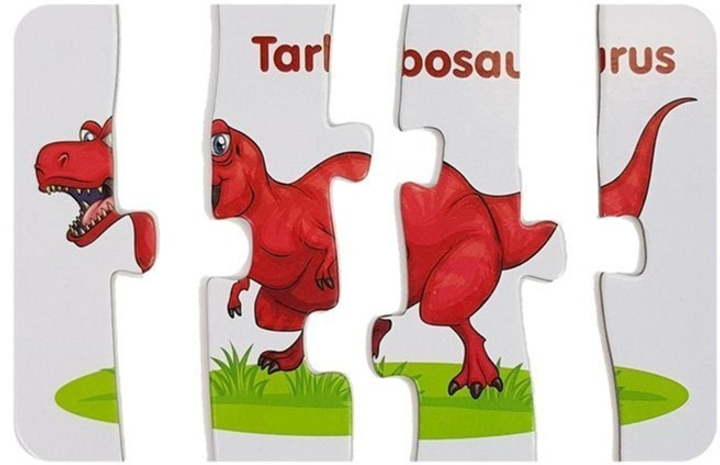 Розвиваючий пазл Lean Toys Динозаври 10 з'єднань 7812 (англійська версія) (5903802454031) - зображення 5