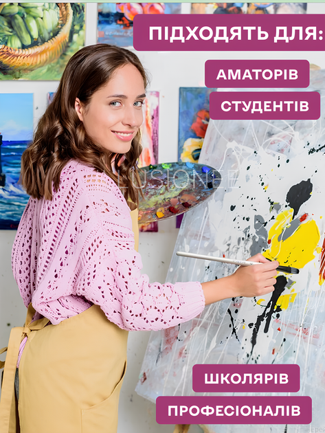 Набор кистей для рисования 24 шт кисти художественные кисточки акрил акварель гуашь масло пастель нейлоновые с латунными наконечниками с шпателем для художника творчества по холсту дереву профессиональные в кейсе + в комплекте спонж 1 шт ТТ5 3DTOYSLAMP - изображение 13