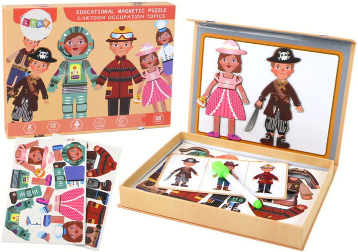 Zestaw Puzzle magnetycznych Lean Toys z motywem Postaci Kreskówkowych 36 elementów 16658 (5905884452448) - obraz 2