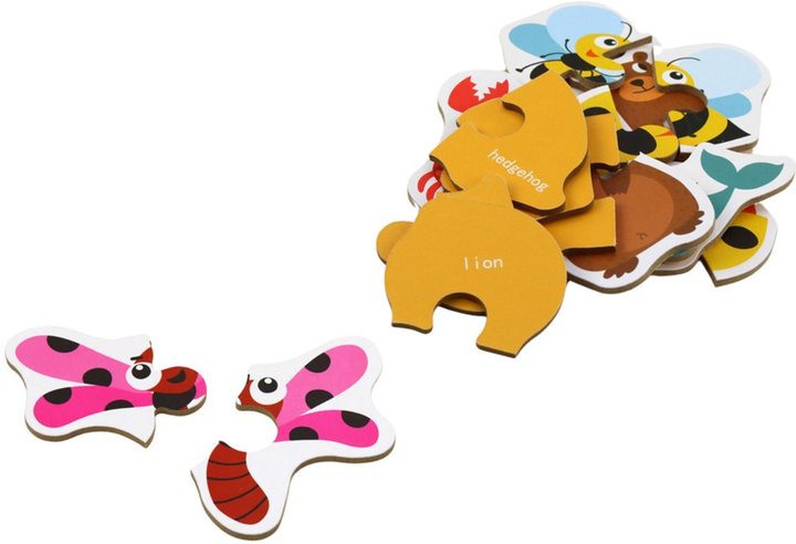 Навчальний пазл Lean Toys Тварини для вивчення англійської мови 48 елементів 17936 (5905991007869) - зображення 4