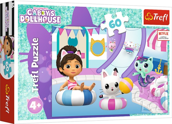 Puzzle Trefl Gabby na basenie 60 elementów 17393 (5900511173932) - obraz 1