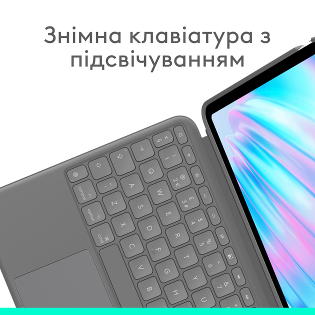 Чохол-клавіатура для планшета Logitech Combo Touch для Apple iPad Air 11" (M2-М3) Oxford Grey (920-012636) - Фото 3 Чохол-клавіатура для планшета Logitech Combo Touch для Apple iPad Air 11" (M2-М3) Oxford Grey (920-012636) - зображення 3