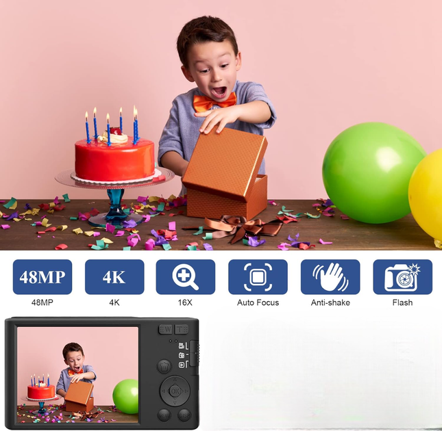 Фотокамера SINEXE 3.0 48MП / CMOS / 4K / 16X зум / Черный Б/В - изображение 5