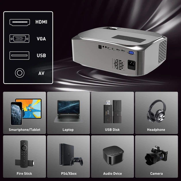 Проектор VILINICE DL-89 Full HD Б/В - зображення 6
