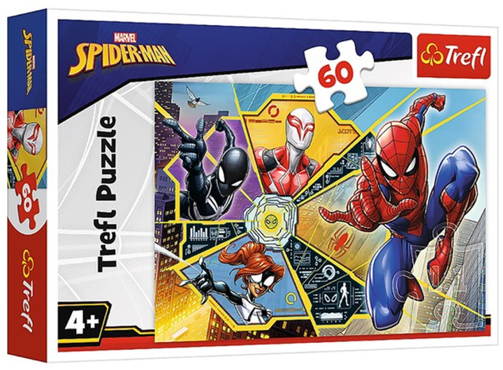 Puzzle Trefl Spiderman w sieci 60 elementów 17372 (5900511173727) - obraz 1