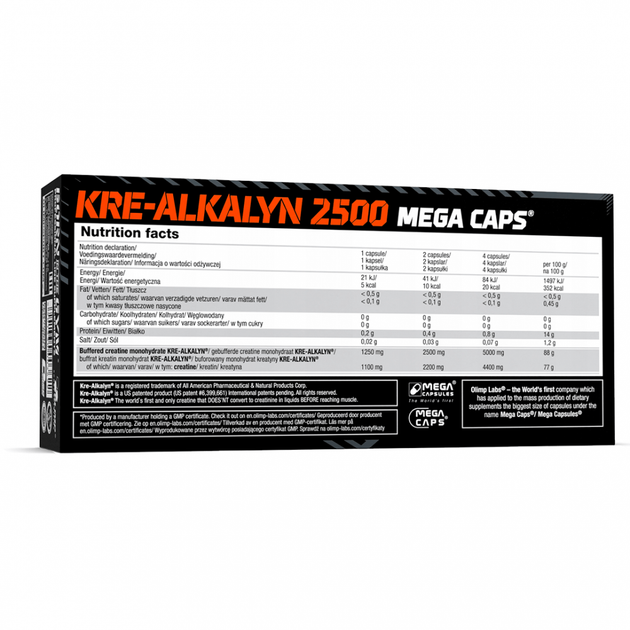 Креатин OLIMP Kre-Alkalyn 2500 Mega Caps, 120 капс. - зображення 2