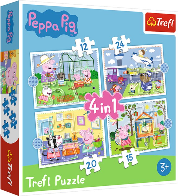 Puzzle Trefl Wspomnienia z wakacji Peppa Pig 12/15/20/24 elementy 34359 (5900511343595) - obraz 1