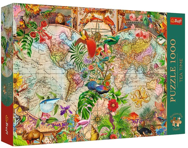 Puzzle Trefl Premium Plus Tea Time Antyczna mapa świata 1000 elementów 12077 (5900511120776) - obraz 1