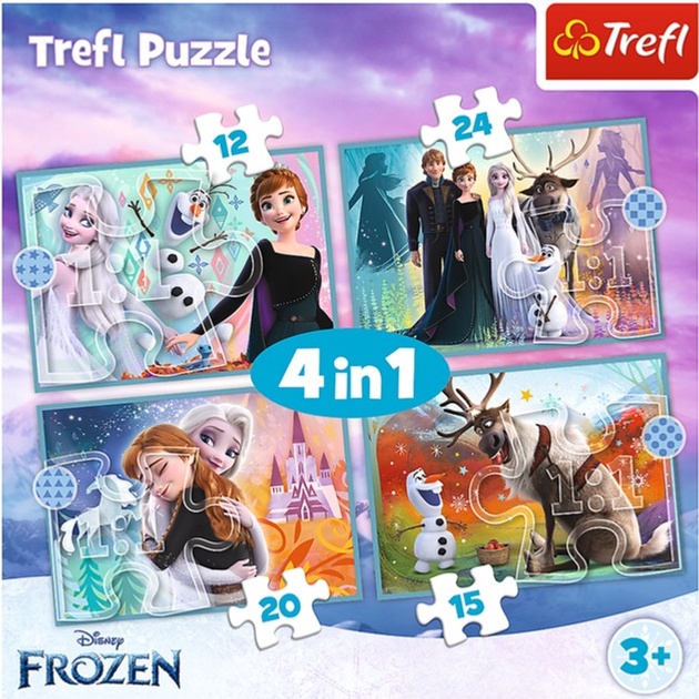 Puzzle Trefl Niezwykły świat Frozen 4 w 1 12/15/20/24 elementy 34381 (5900511343816) - obraz 6