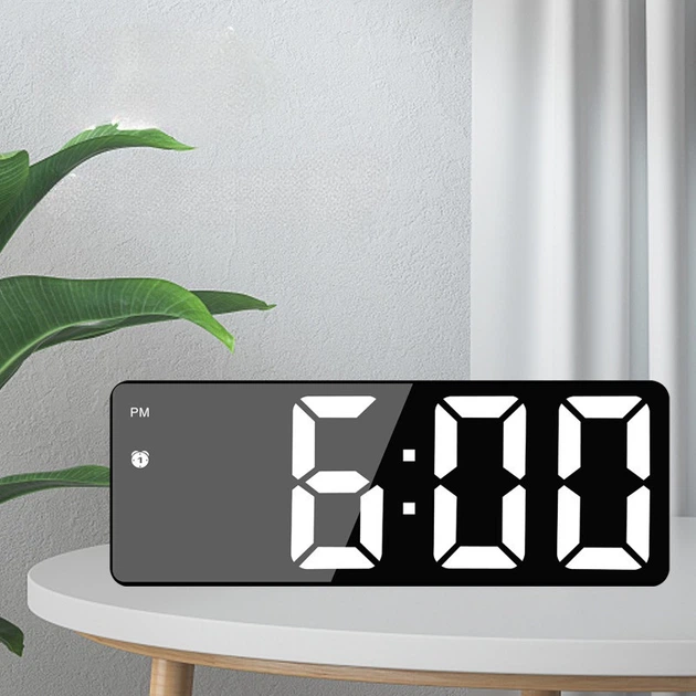 Светодиодные цифровые настольные зеркальные часы с LED дисплеем, будильником и термометром - изображение 9