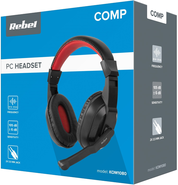 Słuchawki Rebel GH-10 Black/Red (5901890072595) - obraz 5
