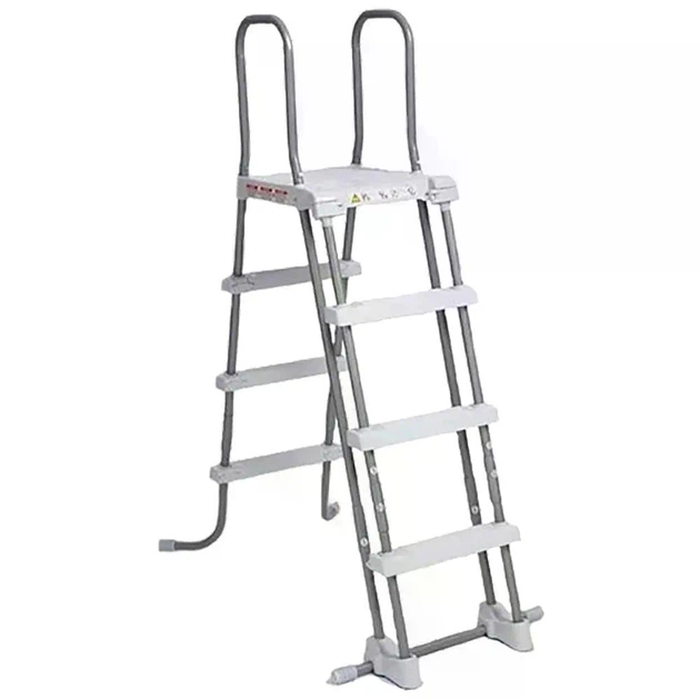 Бассейн каркасный Intex 26326 круглый на 19156 л из ПВХ и стали с песочным насосом лестницей тентом и подстилкой 488x122 см Серый (124-9-26326) - изображение 6