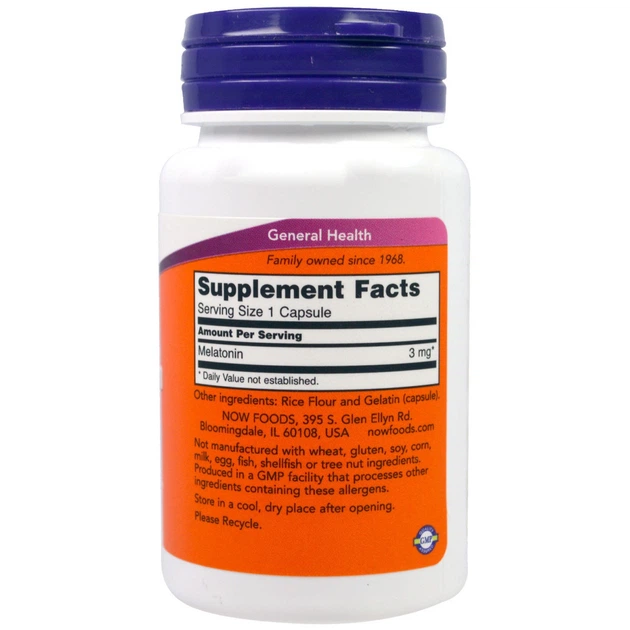 Мелатонин NOW Melatonin 5 mg, 60 капс. - изображение 2
