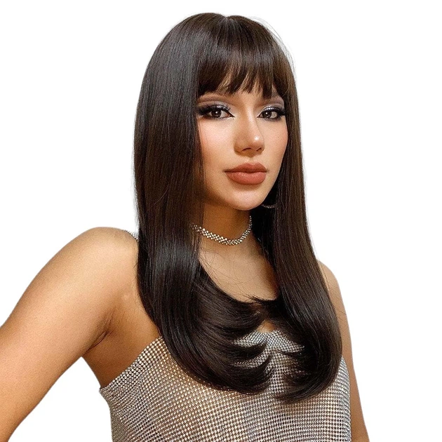 Парик Long Ombre Brown, натуральные синтетические волосы - Фото 12 Парик Long Ombre Brown, натуральные синтетические волосы - изображение 12