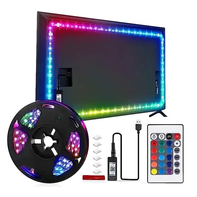 Світлодіодна RGB лента 2М. з пультом в комплекті 15LED/m USB LED 5050 - зображення 10