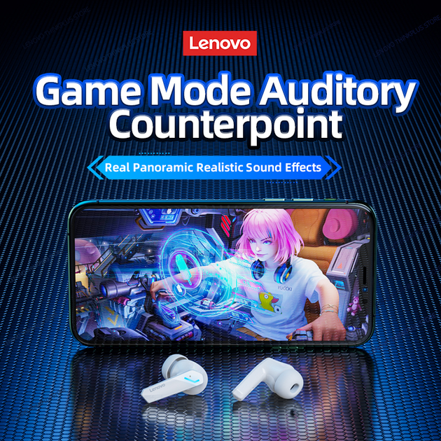Оригинальные TWS наушники Lenovo GM2Pro White - Фото 6 Оригинальные TWS наушники Lenovo GM2Pro White - изображение 6