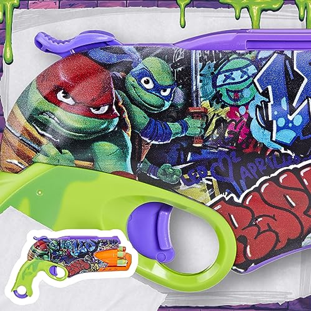 Blaster Hasbro Nerf Wojownicze Żółwie Ninja Mutant Mayhem + 10 strzałek F9972 (5010996254412) - obraz 6