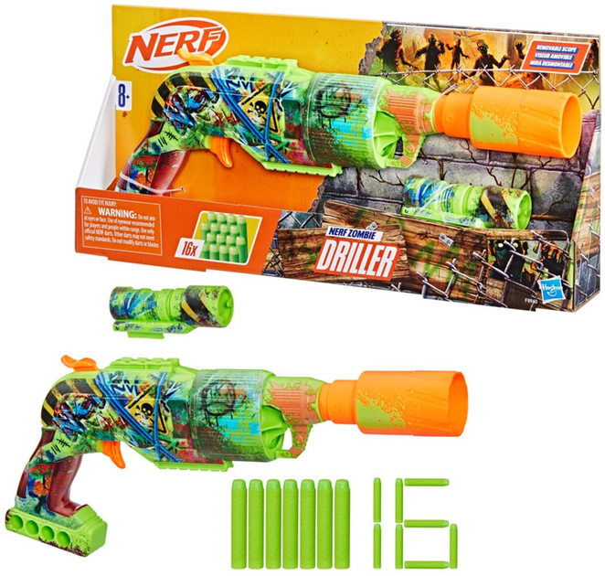 Wyrzutnia Hasbro Nerf Zombie Driller + 16 Strzałek F8960 (5010996223661) - obraz 2