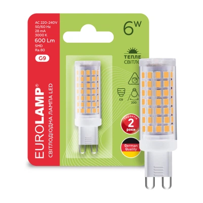 Лампочка Eurolamp LED G9 6W 600Lm 3000K (LED-G9-0630(220)) - изображение 2