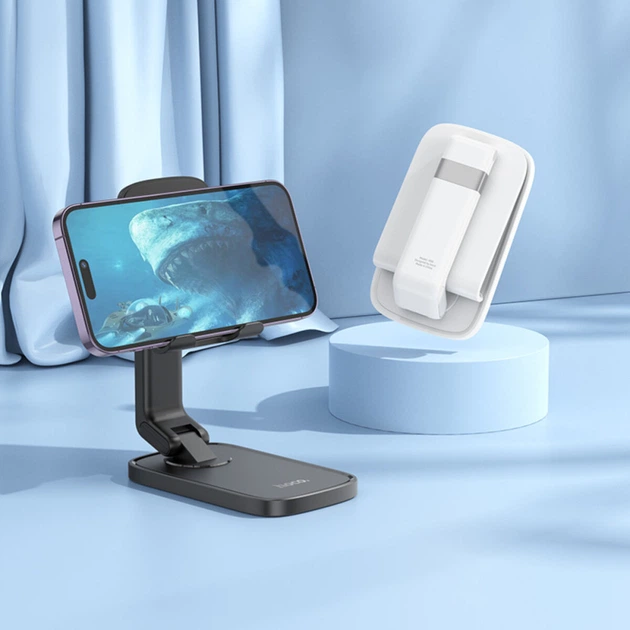 Держатель для телефона Hoco HD8 Blackfish folding desktop stand, Black - Фото 5 Держатель для телефона Hoco HD8 Blackfish folding desktop stand, Black - изображение 5