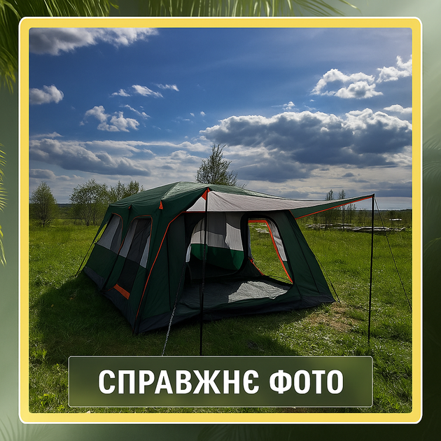 Намет-будинок 6-8-місний двошаровий Yar-sport 1610 для туризму 380×260×190 (блакитний) - зображення 11