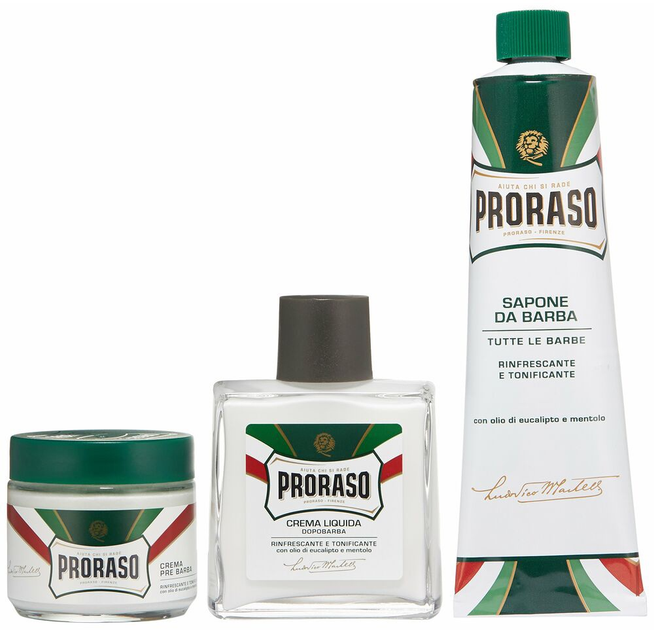 Zestaw upominkowy kosmetyków do golenia Proraso Krem do golenia 100 ml + Krem do golenia 150 ml + Balsam po goleniu 100 ml (8004395003594) - obraz 2
