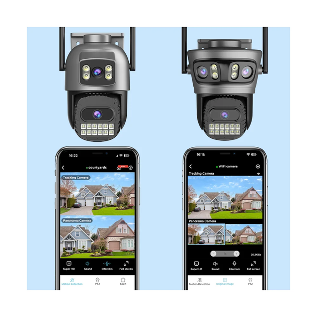 Уличная камера видеонаблюдения Besder A22YQ 5+5MP Wifi PTZ DC12V 2A A22YQ-10MP-EU - Фото 3 Уличная камера видеонаблюдения Besder A22YQ 5+5MP Wifi PTZ DC12V 2A A22YQ-10MP-EU - изображение 3