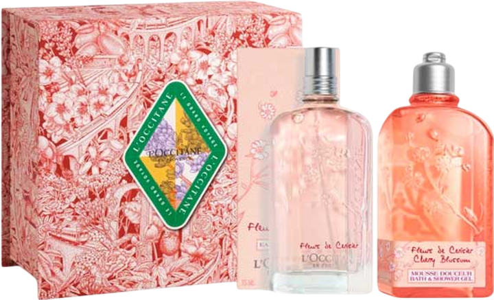 Zestaw damski L'Occitane En Provence Flores de Cerezo Woda toaletowa 75 ml + Żel pod prysznic 250 ml (3253581775295) - obraz 1