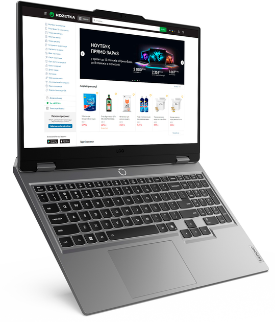 Ноутбук Lenovo LOQ 15IRX10 (83JE00GYRA) Luna Grey / 15.6" IPS Full HD 144 Гц / Intel Core i7-13650HX / RAM 24 ГБ / SSD 512 ГБ / nVidia GeForce RTX 5060, 8 ГБ - зображення 4