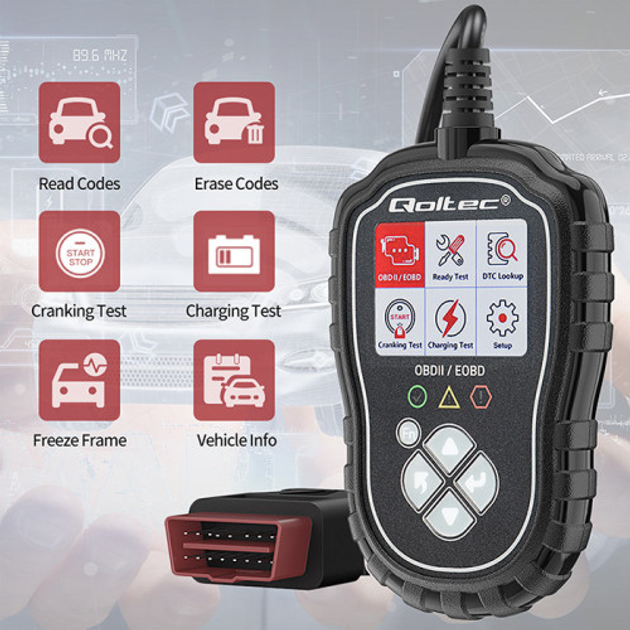 Автосканер Qoltec Digital OBD2 EOBD diagnostic Tester ProLine 8V-25V Dual System (5901878506852) - зображення 7