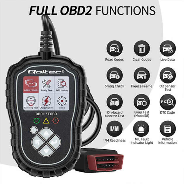Автосканер Qoltec Digital OBD2 EOBD diagnostic Tester ProLine 8V-25V Dual System (5901878506852) - зображення 12