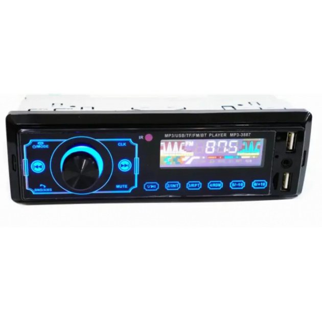 Автомагнитола Магнитола с пультом MP3-3887 ISO+FM+USB+SD+AUX+Bluetooth microSD 4x50Вт 1Din MUTE сенсорный дисплей - изображение 4