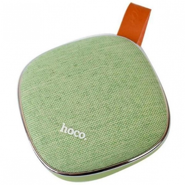 Колонка беспроводная Bluetooth HOCO BS9 Light textile 600 мА·час 3 Вт 9х9х4 см Зелёная - изображение 2