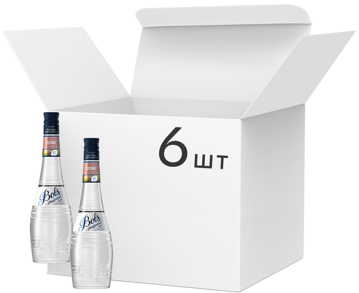 Упаковка лікерів Bols Coconut 17% 0.7 л х 6 шт (08716000076670) - Фото 1 Упаковка лікерів Bols Coconut 17% 0.7 л х 6 шт (08716000076670) - зображення 1