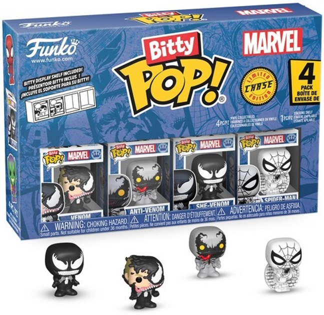 Zestaw figurek Funko Pop Bitty Pop Spider Man Venom 4 szt 85703 (889698857031) - obraz 2