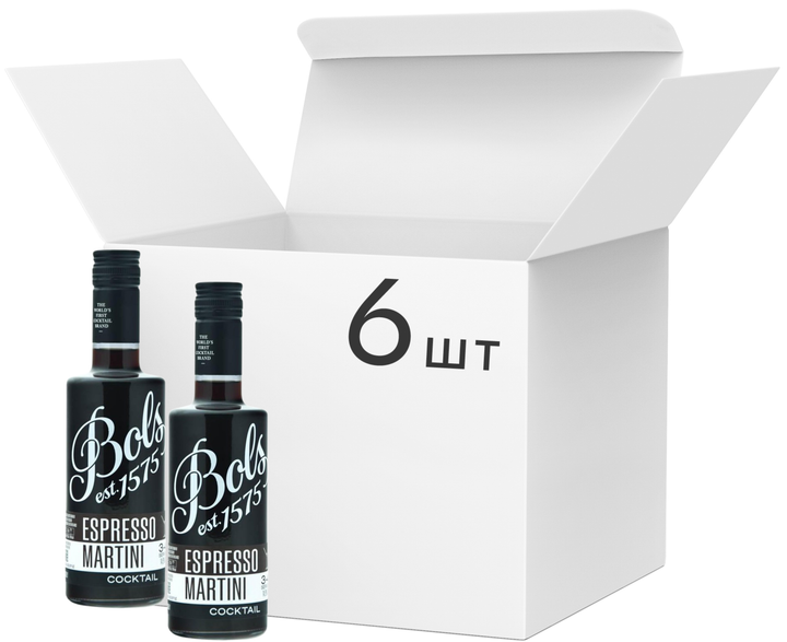 Упаковка коктейлей Bols Espresso Martini 14.9% 0.375 л х 6 шт (08716000157935) - Фото 1 Упаковка коктейлей Bols Espresso Martini 14.9% 0.375 л х 6 шт (08716000157935) - изображение 1